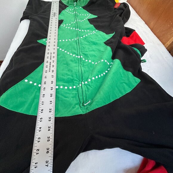 Tipsy Elves Women's Cozy Christmas Tree Toss Game Hooded Jumpsuit Large Green - Picture 6 of 10